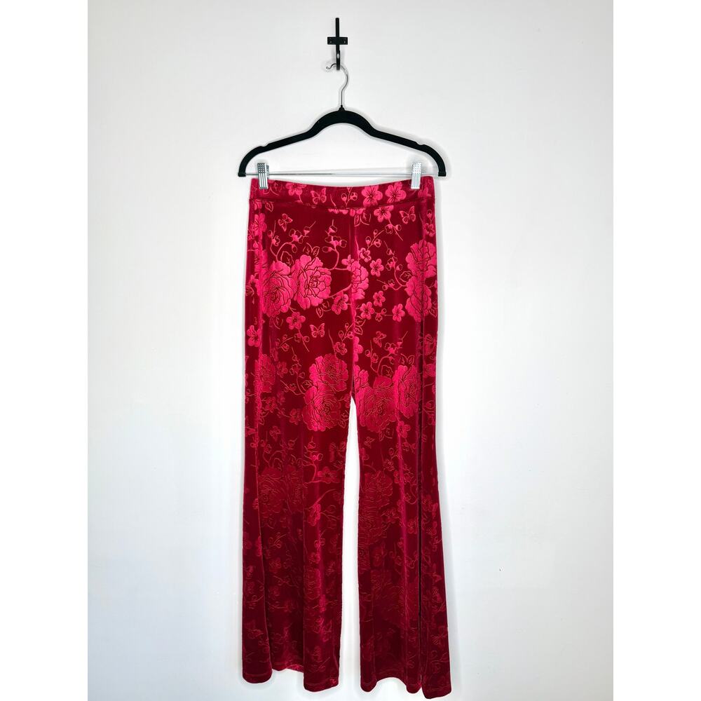 JOHNNY WAS Embossed Stretch Velvet Wide Leg Pant NWT SMALL - Picture 2 of 6